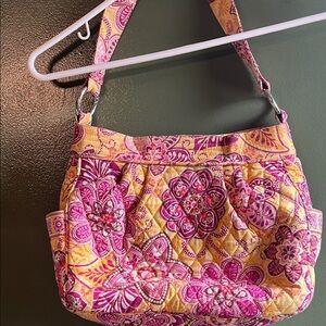 Vera Bradley Pink and Yellow Floral Shoulder Bag